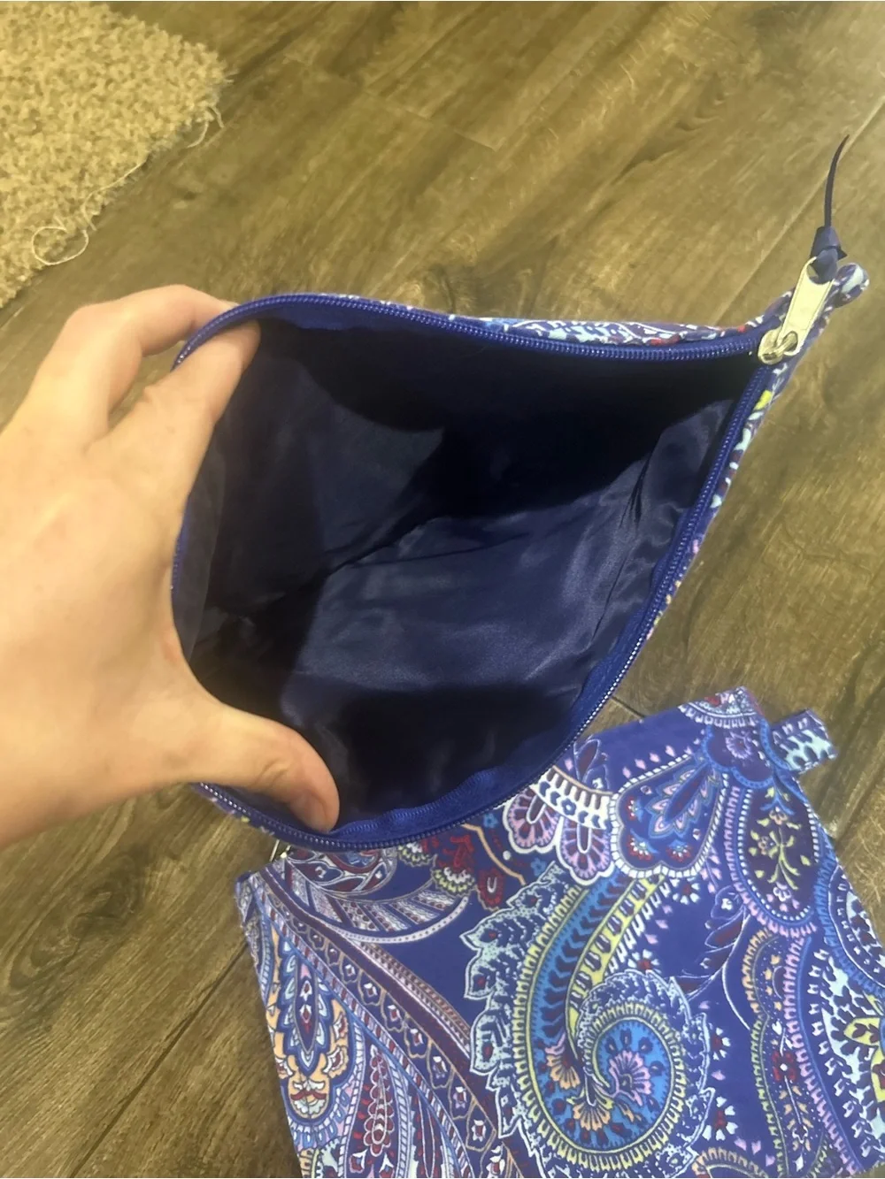 NWT Purple Paisley Zip Pouch Set - chicos Women Bagsi